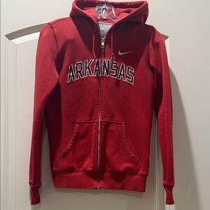 Vintage Red Nike Arkansas Zip Up Hoodie Size Extra Small